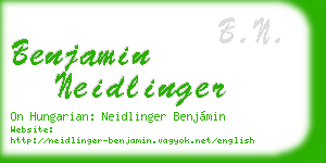 benjamin neidlinger business card