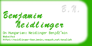 benjamin neidlinger business card